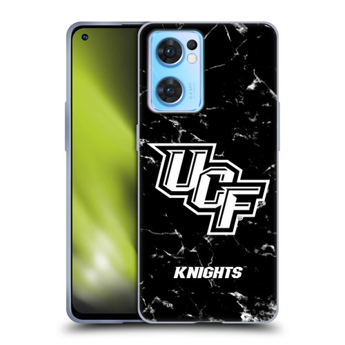 University Of Central Florida UCF University Of Central Florida Black And White Marble Soft Gel Case for OPPO Reno7 5G / Find X5 Lite