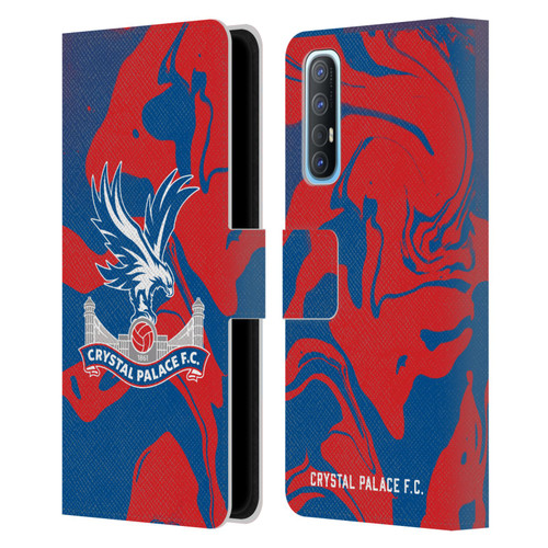 Crystal Palace FC Crest Red And Blue Marble Leather Book Wallet Case Cover For OPPO Find X2 Neo 5G