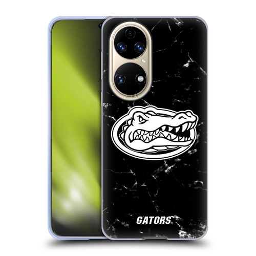 University Of Florida UF University Of Florida Black And White Marble Soft Gel Case for Huawei P50