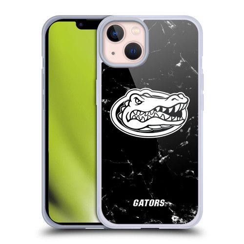 University Of Florida UF University Of Florida Black And White Marble Soft Gel Case for Apple iPhone 13