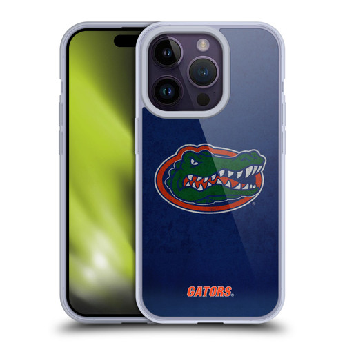 University Of Florida UF University Of Florida Distressed Look Soft Gel Case for Apple iPhone 14 Pro