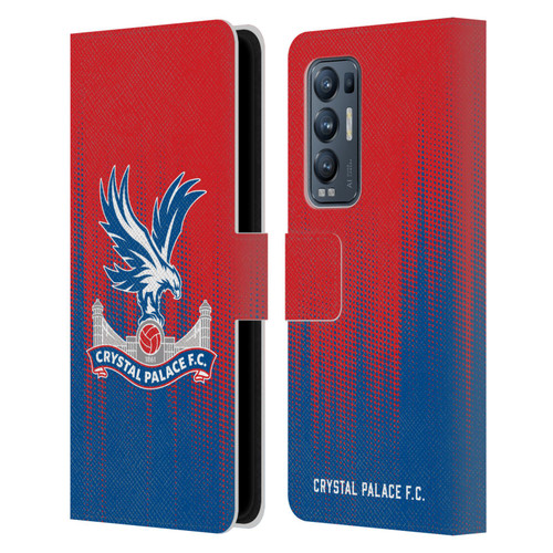 Crystal Palace FC Crest Halftone Leather Book Wallet Case Cover For OPPO Find X3 Neo / Reno5 Pro+ 5G