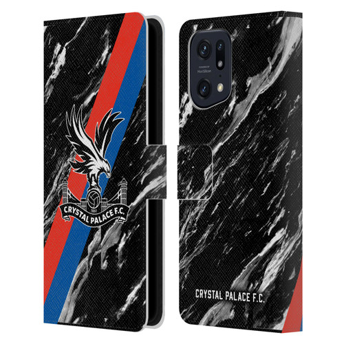 Crystal Palace FC Crest Black Marble Leather Book Wallet Case Cover For OPPO Find X5