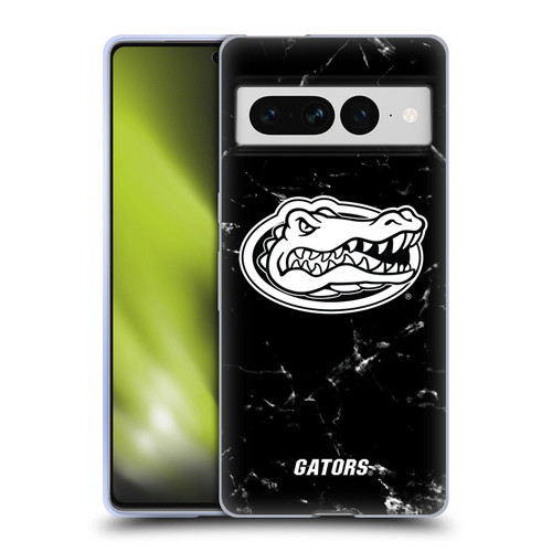 University Of Florida UF University Of Florida Black And White Marble Soft Gel Case for Google Pixel 7 Pro