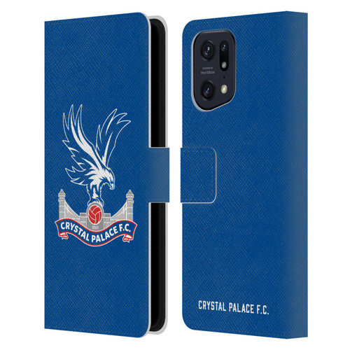 Crystal Palace FC Crest Plain Leather Book Wallet Case Cover For OPPO Find X5
