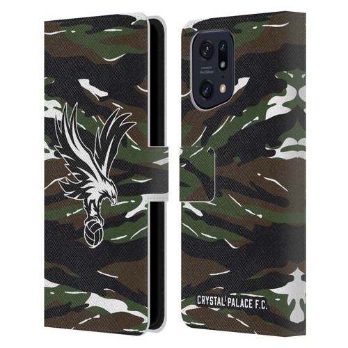 Crystal Palace FC Crest Woodland Camouflage Leather Book Wallet Case Cover For OPPO Find X5
