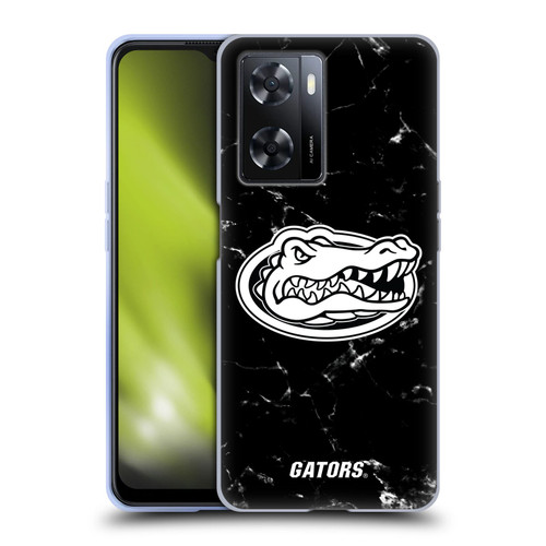 University Of Florida UF University Of Florida Black And White Marble Soft Gel Case for OPPO A57s