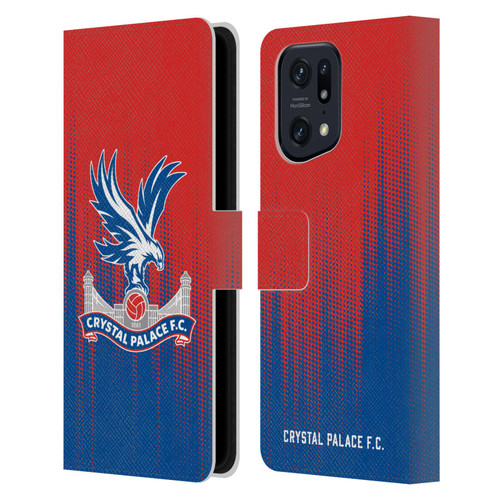 Crystal Palace FC Crest Halftone Leather Book Wallet Case Cover For OPPO Find X5 Pro