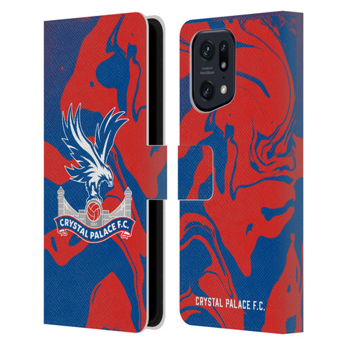 Crystal Palace FC Crest Red And Blue Marble Leather Book Wallet Case Cover For OPPO Find X5 Pro