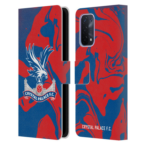 Crystal Palace FC Crest Red And Blue Marble Leather Book Wallet Case Cover For OPPO A54 5G