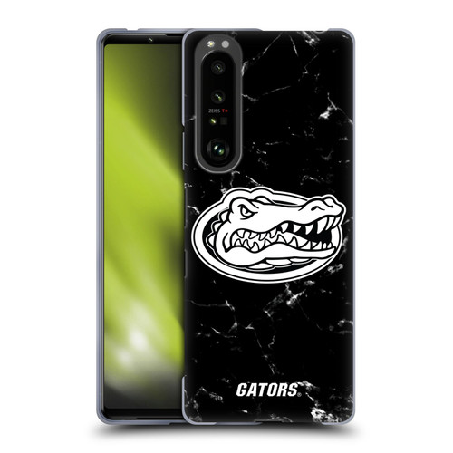 University Of Florida UF University Of Florida Black And White Marble Soft Gel Case for Sony Xperia 1 III