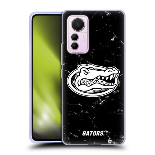 University Of Florida UF University Of Florida Black And White Marble Soft Gel Case for Xiaomi 12 Lite