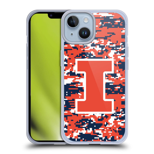 University Of Illinois U Of I University Of Illinois Digital Camouflage Soft Gel Case for Apple iPhone 14