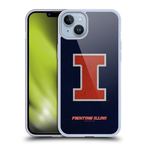 University Of Illinois U Of I University Of Illinois Distressed Look Soft Gel Case for Apple iPhone 14 Plus