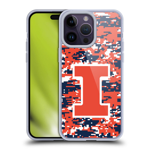 University Of Illinois U Of I University Of Illinois Digital Camouflage Soft Gel Case for Apple iPhone 14 Pro Max