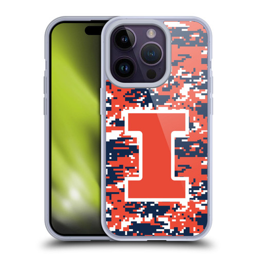 University Of Illinois U Of I University Of Illinois Digital Camouflage Soft Gel Case for Apple iPhone 14 Pro