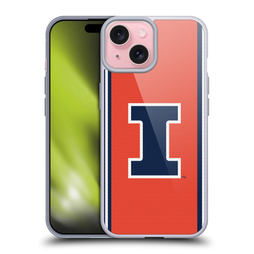 University Of Illinois U Of I University Of Illinois Football Jersey Soft Gel Case for Apple iPhone 15