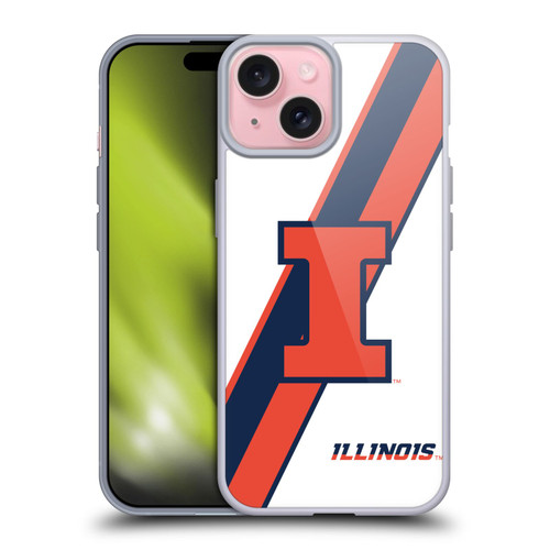 University Of Illinois U Of I University Of Illinois Stripes Soft Gel Case for Apple iPhone 15