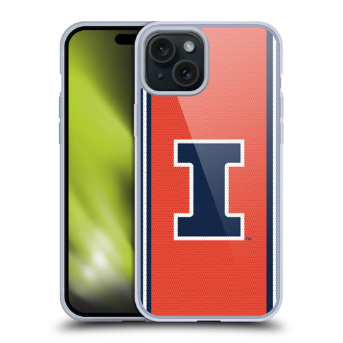 University Of Illinois U Of I University Of Illinois Football Jersey Soft Gel Case for Apple iPhone 15 Plus