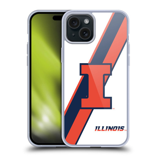 University Of Illinois U Of I University Of Illinois Stripes Soft Gel Case for Apple iPhone 15 Plus