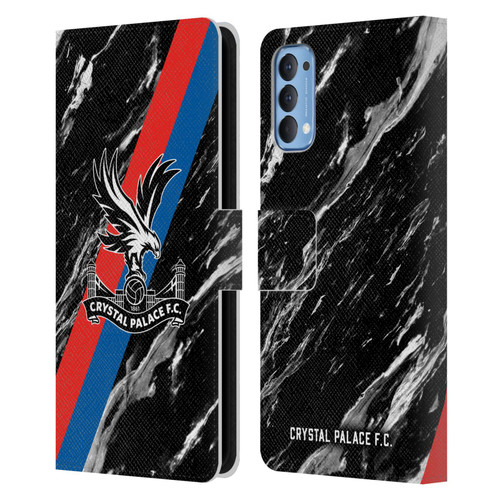 Crystal Palace FC Crest Black Marble Leather Book Wallet Case Cover For OPPO Reno 4 5G