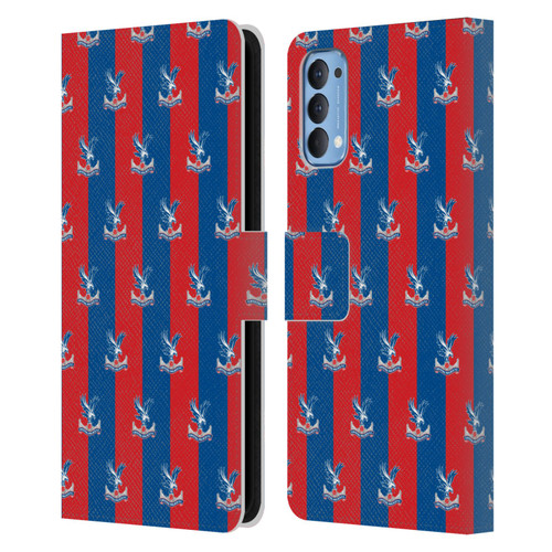 Crystal Palace FC Crest Pattern Leather Book Wallet Case Cover For OPPO Reno 4 5G