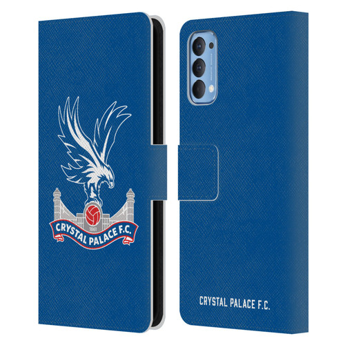 Crystal Palace FC Crest Plain Leather Book Wallet Case Cover For OPPO Reno 4 5G