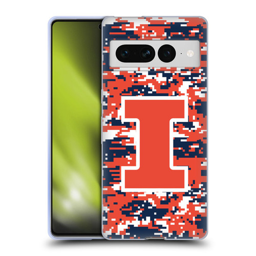 University Of Illinois U Of I University Of Illinois Digital Camouflage Soft Gel Case for Google Pixel 7 Pro
