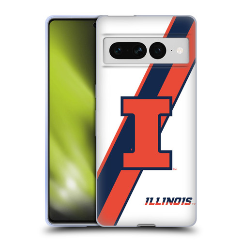 University Of Illinois U Of I University Of Illinois Stripes Soft Gel Case for Google Pixel 7 Pro