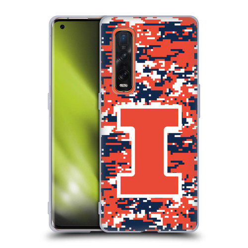 University Of Illinois U Of I University Of Illinois Digital Camouflage Soft Gel Case for OPPO Find X2 Pro 5G