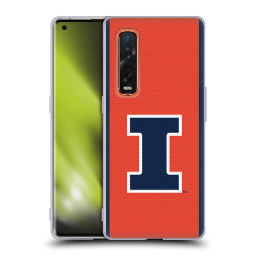 University Of Illinois U Of I University Of Illinois Football Jersey Soft Gel Case for OPPO Find X2 Pro 5G