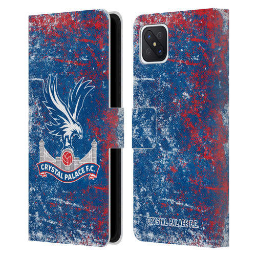 Crystal Palace FC Crest Distressed Leather Book Wallet Case Cover For OPPO Reno4 Z 5G