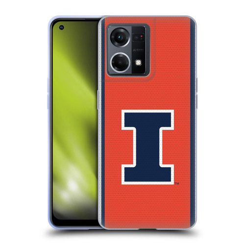 University Of Illinois U Of I University Of Illinois Football Jersey Soft Gel Case for OPPO Reno8 4G