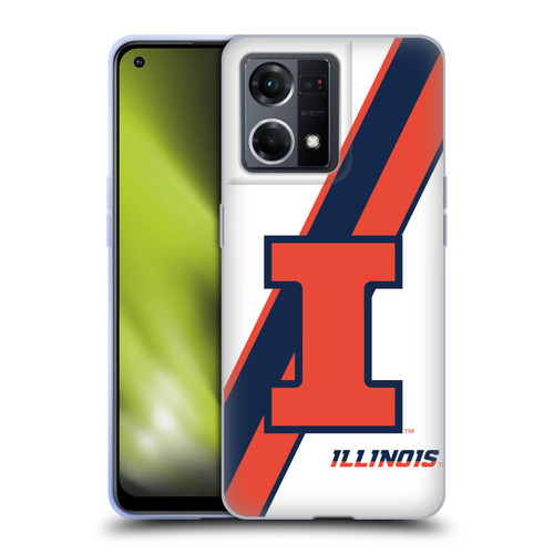 University Of Illinois U Of I University Of Illinois Stripes Soft Gel Case for OPPO Reno8 4G