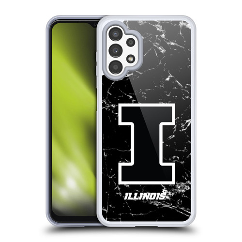 University Of Illinois U Of I University Of Illinois Black And White Marble Soft Gel Case for Samsung Galaxy A13 (2022)