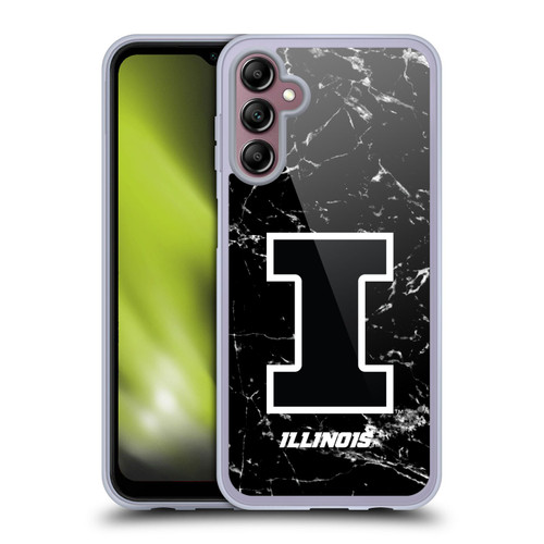 University Of Illinois U Of I University Of Illinois Black And White Marble Soft Gel Case for Samsung Galaxy A14 5G