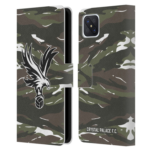 Crystal Palace FC Crest Woodland Camouflage Leather Book Wallet Case Cover For OPPO Reno4 Z 5G