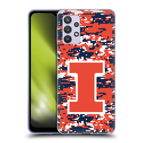 University Of Illinois U Of I University Of Illinois Digital Camouflage Soft Gel Case for Samsung Galaxy A32 5G / M32 5G (2021)