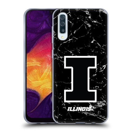 University Of Illinois U Of I University Of Illinois Black And White Marble Soft Gel Case for Samsung Galaxy A50/A30s (2019)
