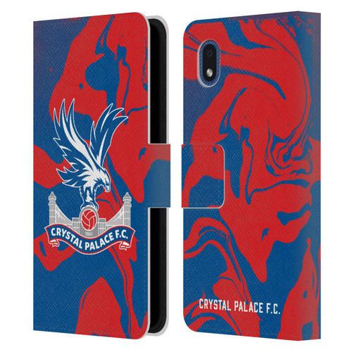 Crystal Palace FC Crest Red And Blue Marble Leather Book Wallet Case Cover For Samsung Galaxy A01 Core (2020)