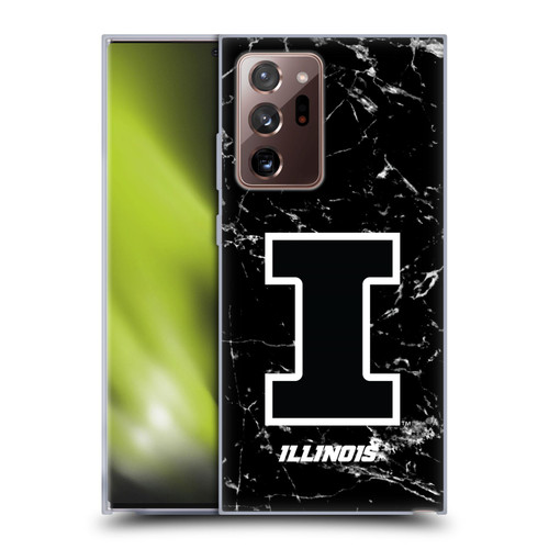 University Of Illinois U Of I University Of Illinois Black And White Marble Soft Gel Case for Samsung Galaxy Note20 Ultra / 5G