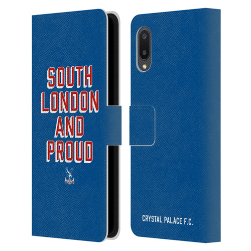 Crystal Palace FC Crest South London And Proud Leather Book Wallet Case Cover For Samsung Galaxy A02/M02 (2021)