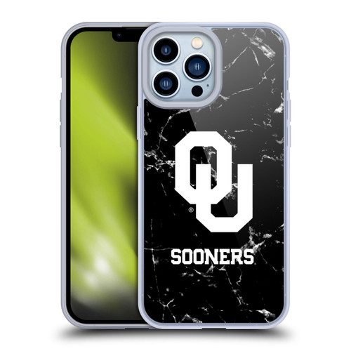 University of Oklahoma OU The University of Oklahoma Black And White Marble Soft Gel Case for Apple iPhone 13 Pro Max