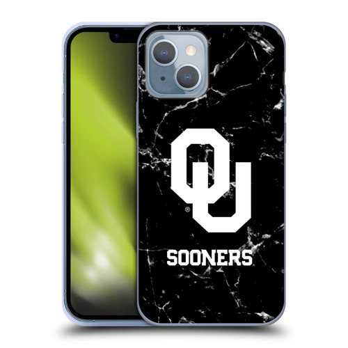University of Oklahoma OU The University of Oklahoma Black And White Marble Soft Gel Case for Apple iPhone 14