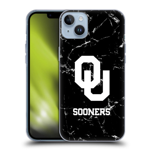University of Oklahoma OU The University of Oklahoma Black And White Marble Soft Gel Case for Apple iPhone 14 Plus