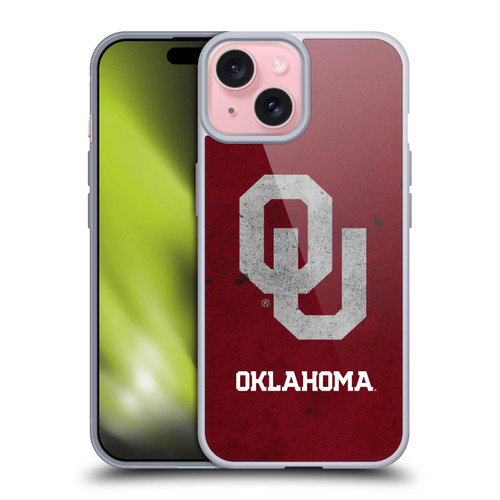 University of Oklahoma OU The University of Oklahoma Distressed Look Soft Gel Case for Apple iPhone 15