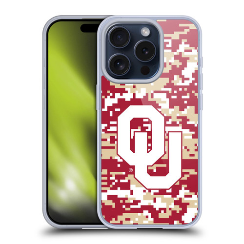 University of Oklahoma OU The University of Oklahoma Digital Camouflage Soft Gel Case for Apple iPhone 15 Pro & MagSafe