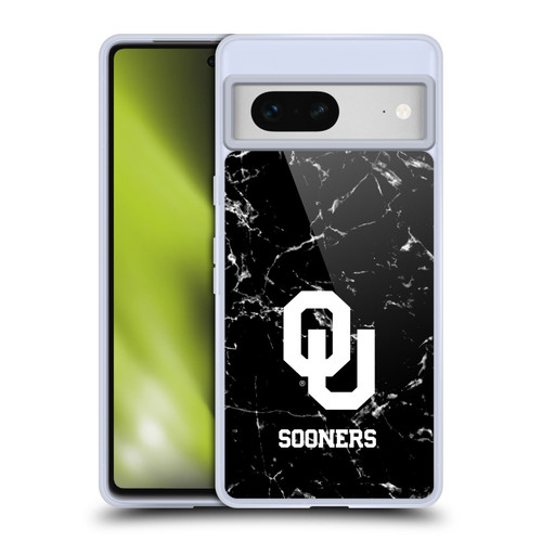 University of Oklahoma OU The University of Oklahoma Black And White Marble Soft Gel Case for Google Pixel 7
