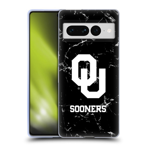 University of Oklahoma OU The University of Oklahoma Black And White Marble Soft Gel Case for Google Pixel 7 Pro