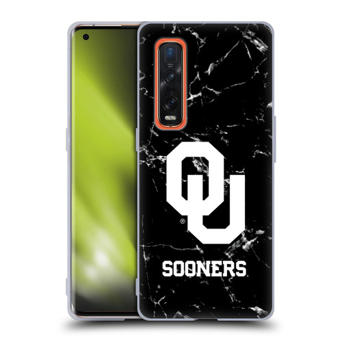 University of Oklahoma OU The University of Oklahoma Black And White Marble Soft Gel Case for OPPO Find X2 Pro 5G